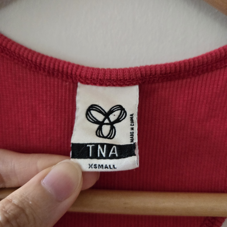 Aritzia TNA red ribbed tank top xsmall xs - photo 4