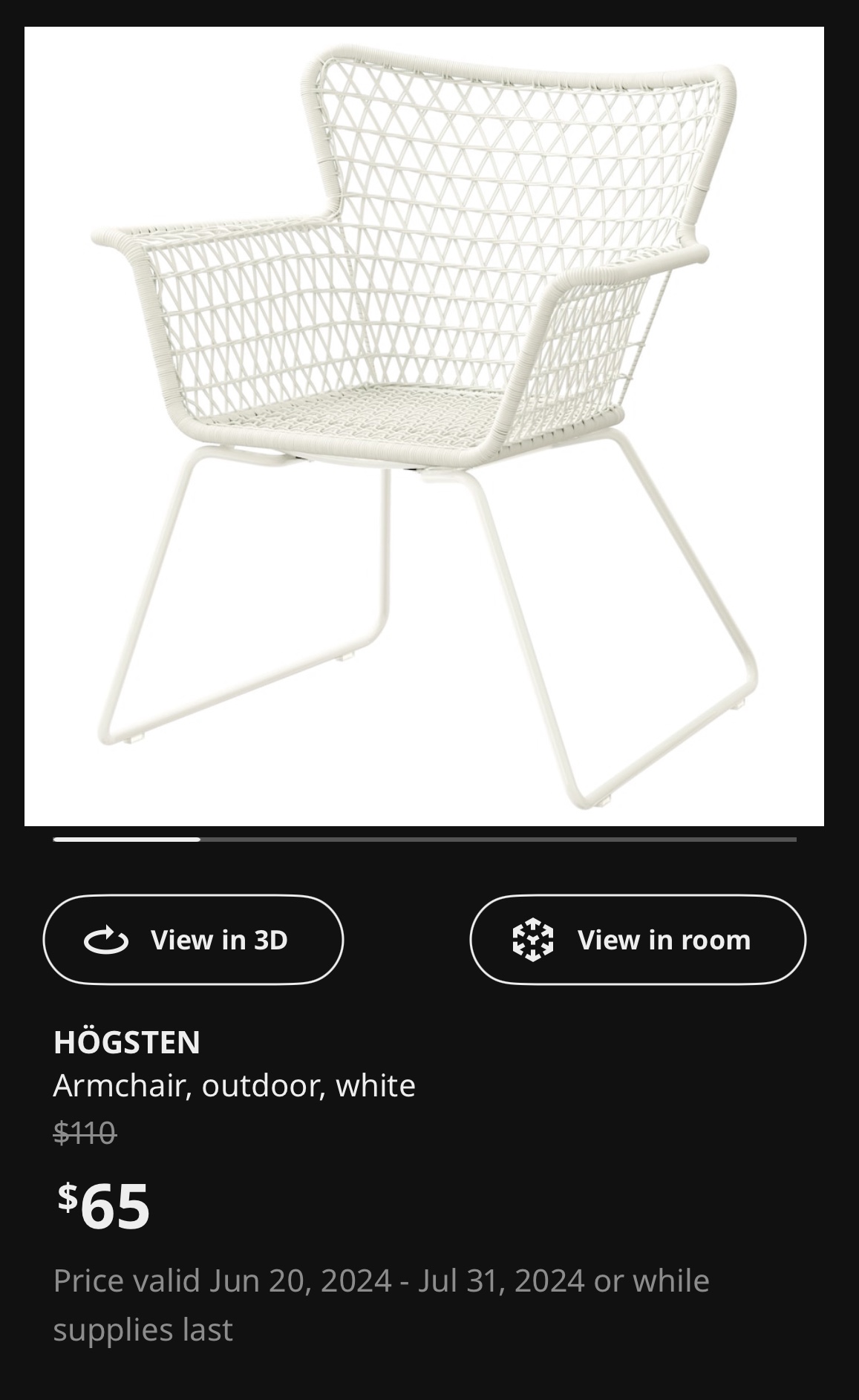 2 IKEA “Hogsten” outdoor armchairs - photo 3