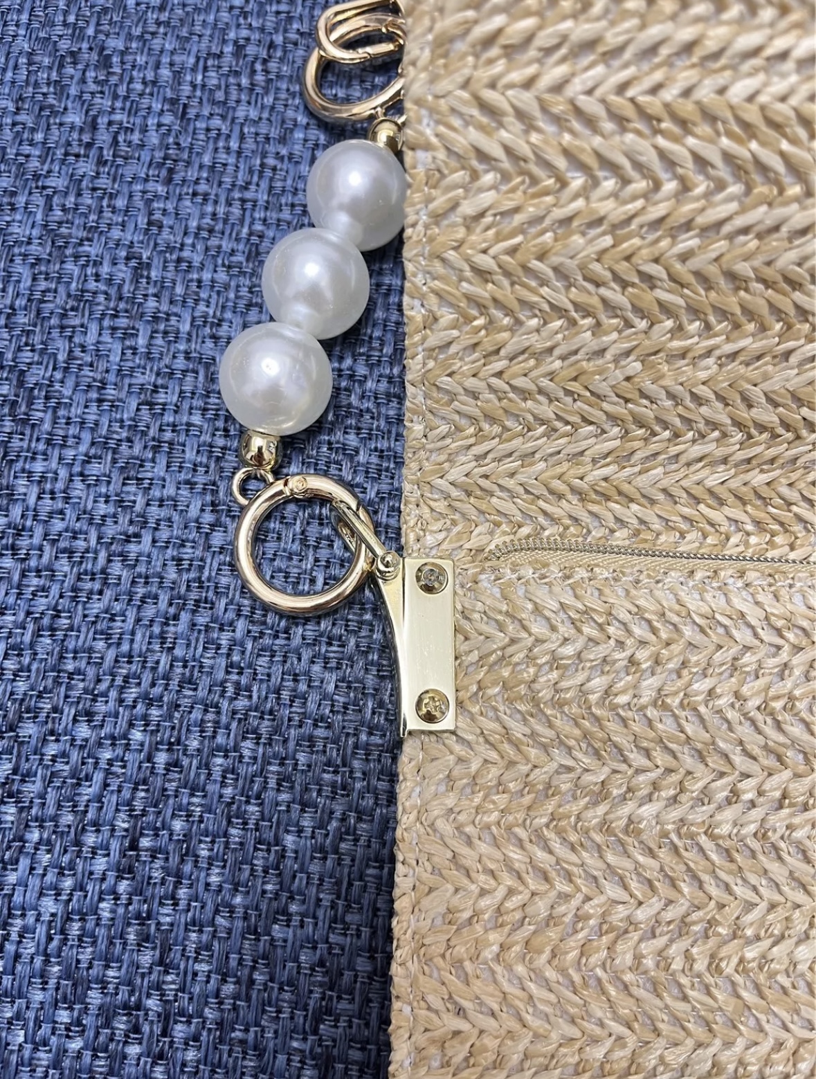 Dior Limited Edition Raffia Cosmetic Pouch Converted to Bag image indicator(6)