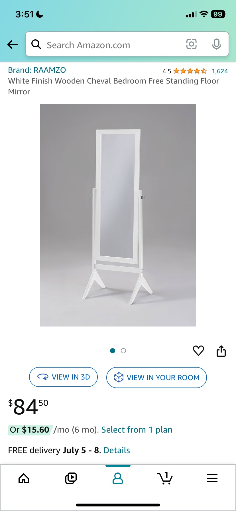MUST GO (before 7/29) - Standing floor mirror - photo 3