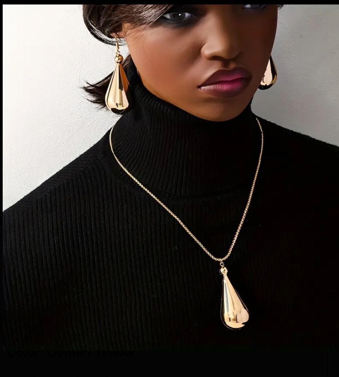 14 k gold plated water drop jewelry set - photo 4