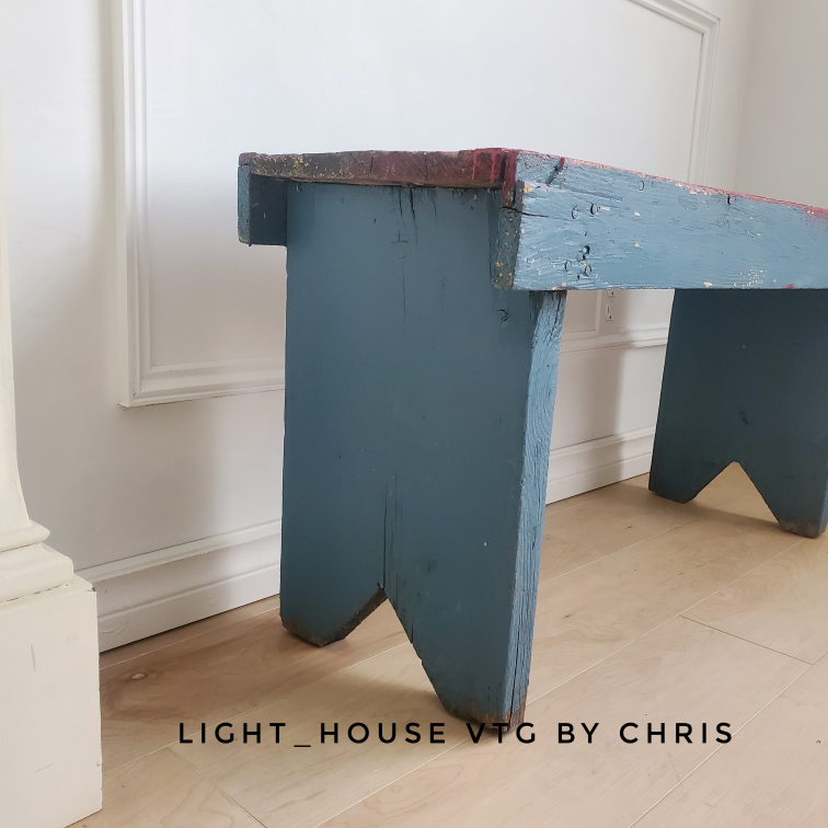 Antique Farmhouse Painted Bench – Rustic Swedish Charm - photo 5