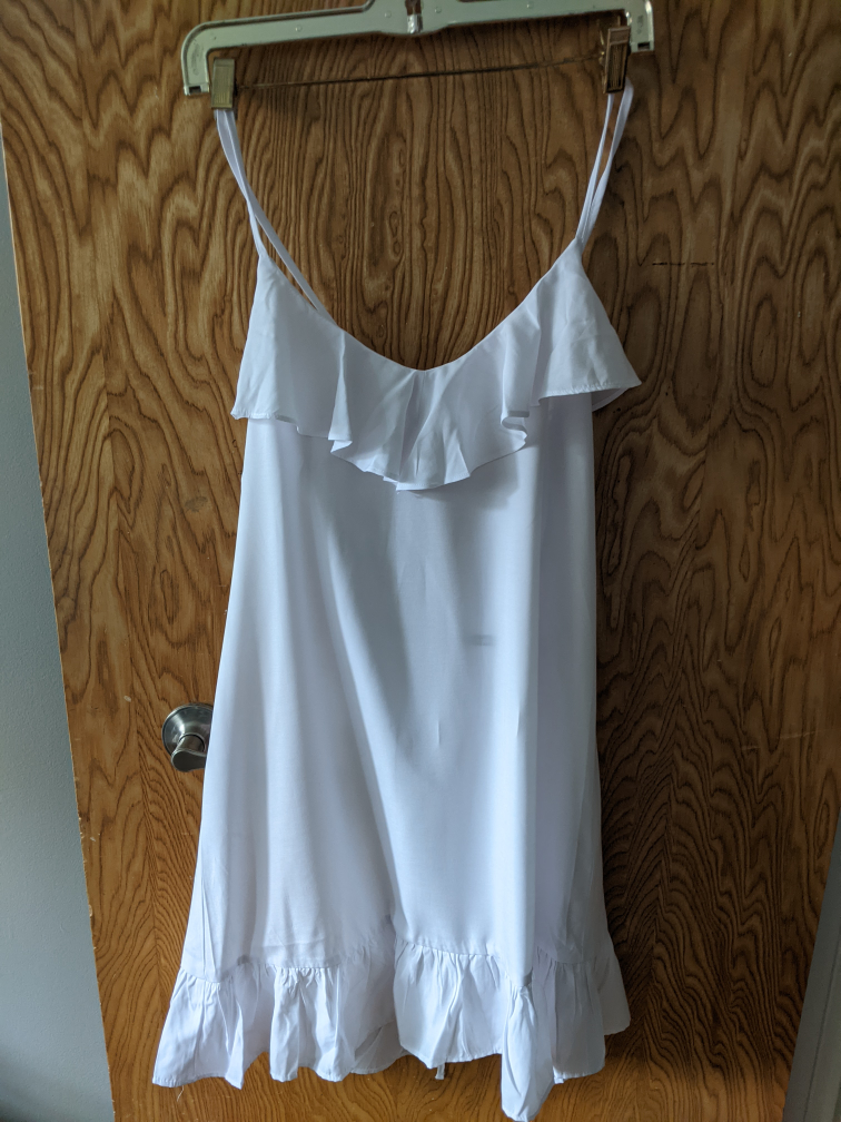 adorable white cotton dress thumbnail