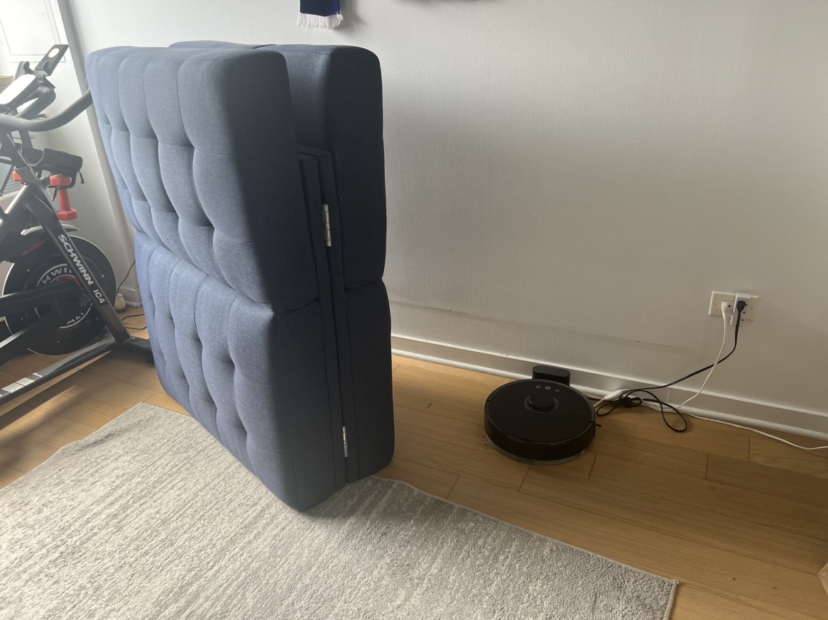 Navy Futon with mattress topper - photo 4