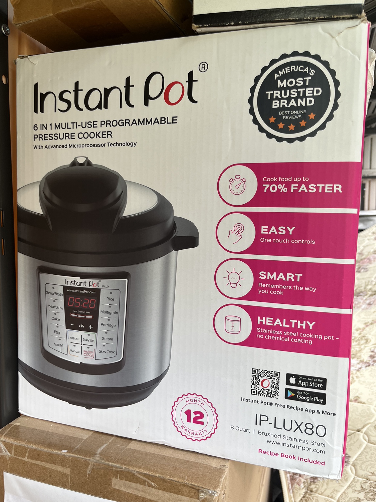 Brand new unopened instant pot 6 in 1, 8 quart IP LUX 80 image indicator(2)