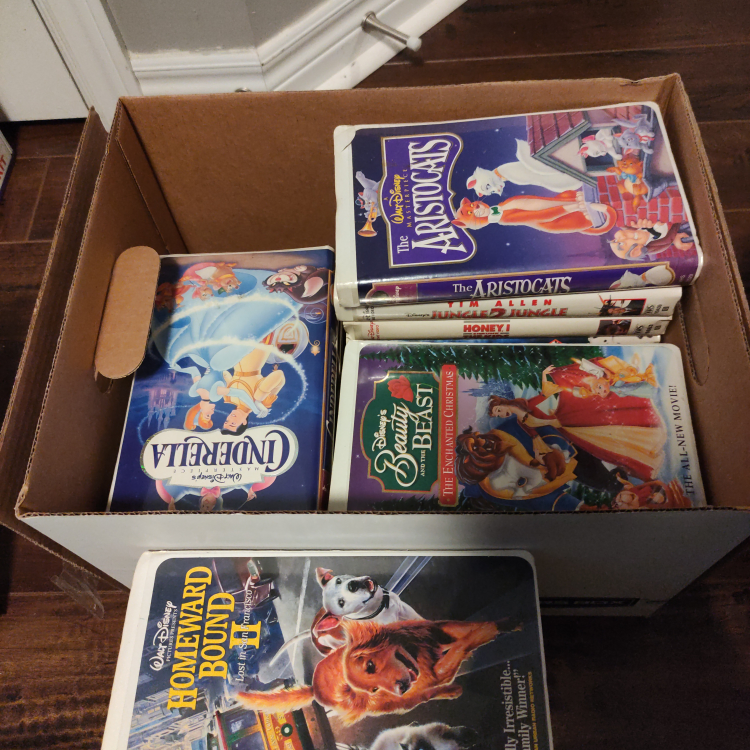 huge box full of Disney VHS