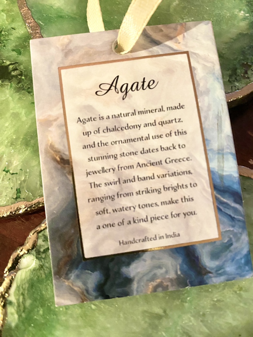 NWT Genuine Green Agate Gold-trimmed Crystal Coasters (4) image indicator(5)