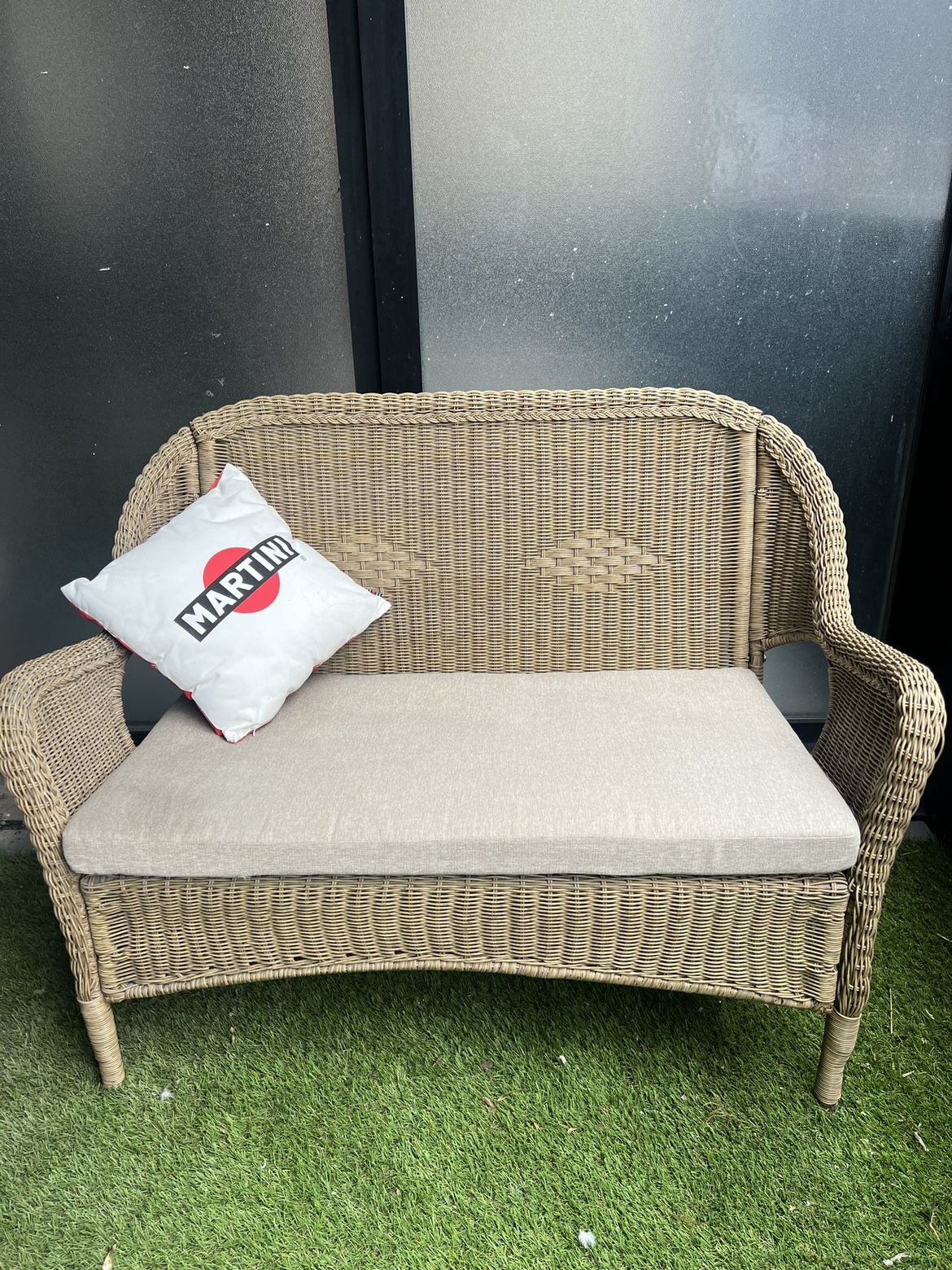 Tan Wicker Patio Loveseat (Selling By Thursday 25th July)
