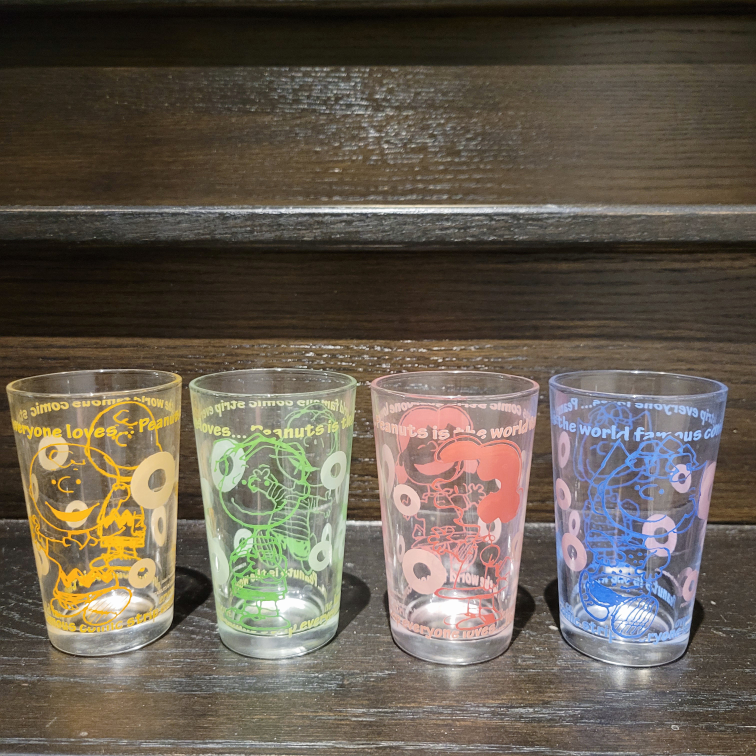 Vintage Peanuts Set Of 4 Glass Cups thumbnail