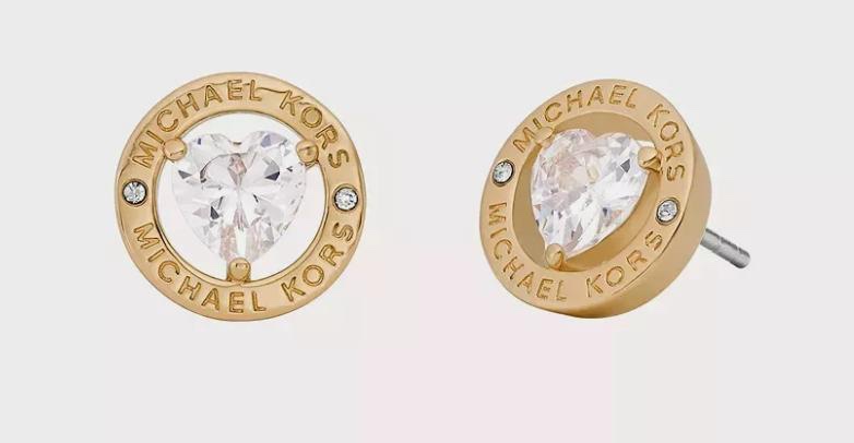 Michael Kors Set OF Gold Heart Necklace Earrings (Retail $250) image indicator(3)