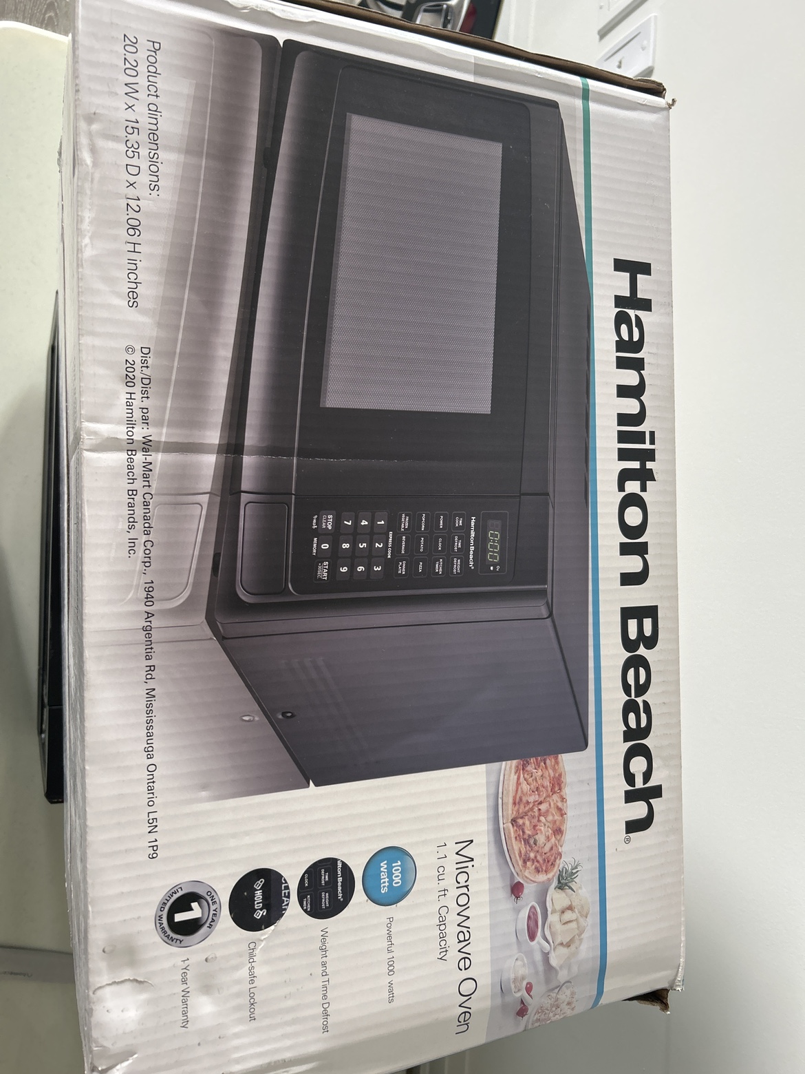 Hamilton Beach Microwave 1.1 cu.ft capacity