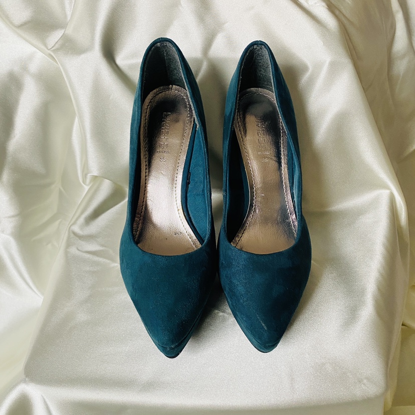 H&M Faux Suede Stiletto Pumps - Teal