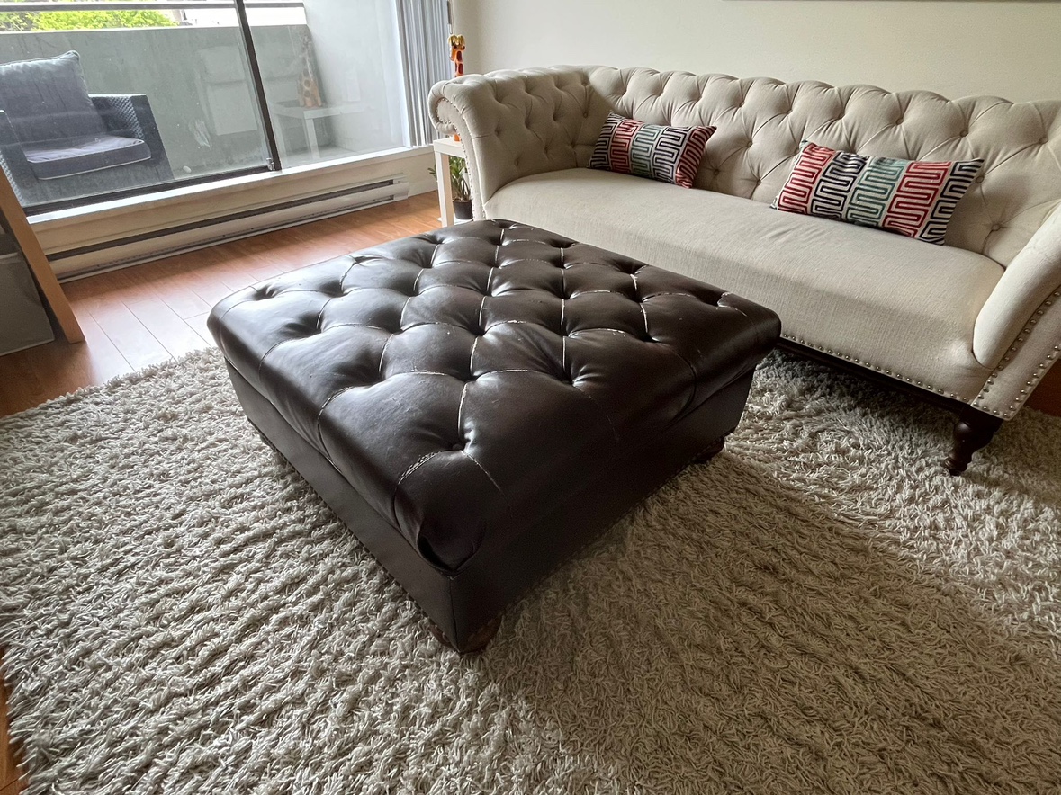 Free Real Leather Ottoman (Original Price $300 + tax) - photo 4