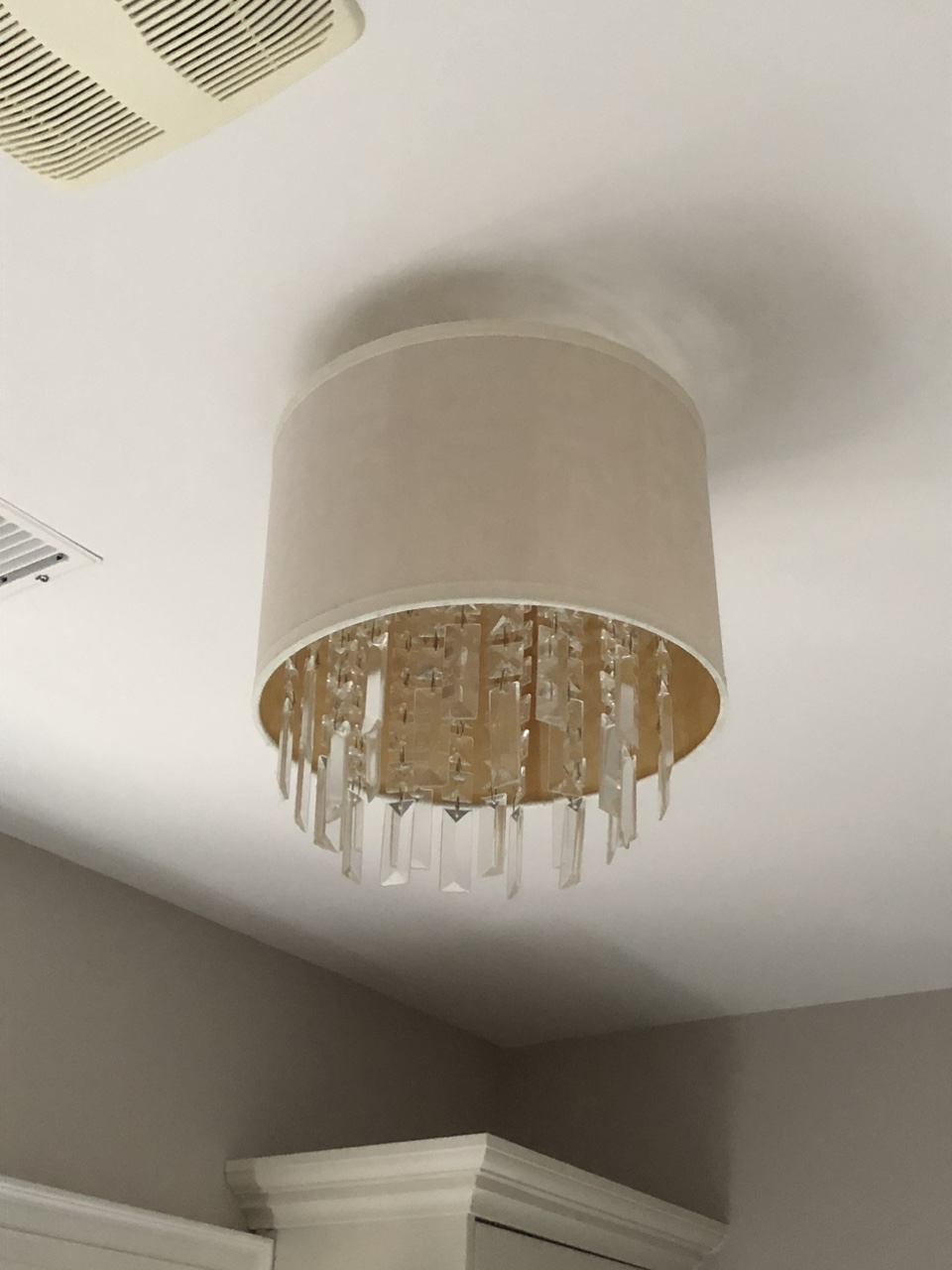 Crystal chandelier with linen shade - photo 2