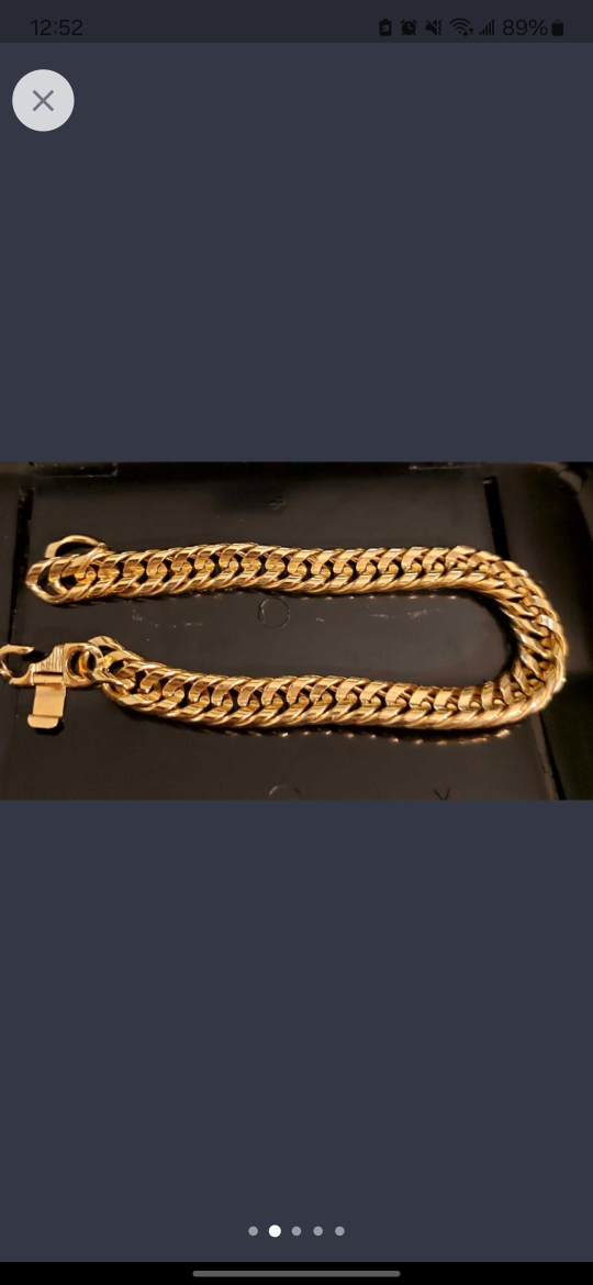 Italian made  24k gold plated Unisex braclet image indicator(3)