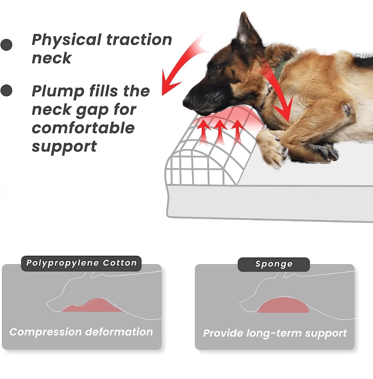 Laifug Orthopedic Dog Bed with Pillow - photo 3