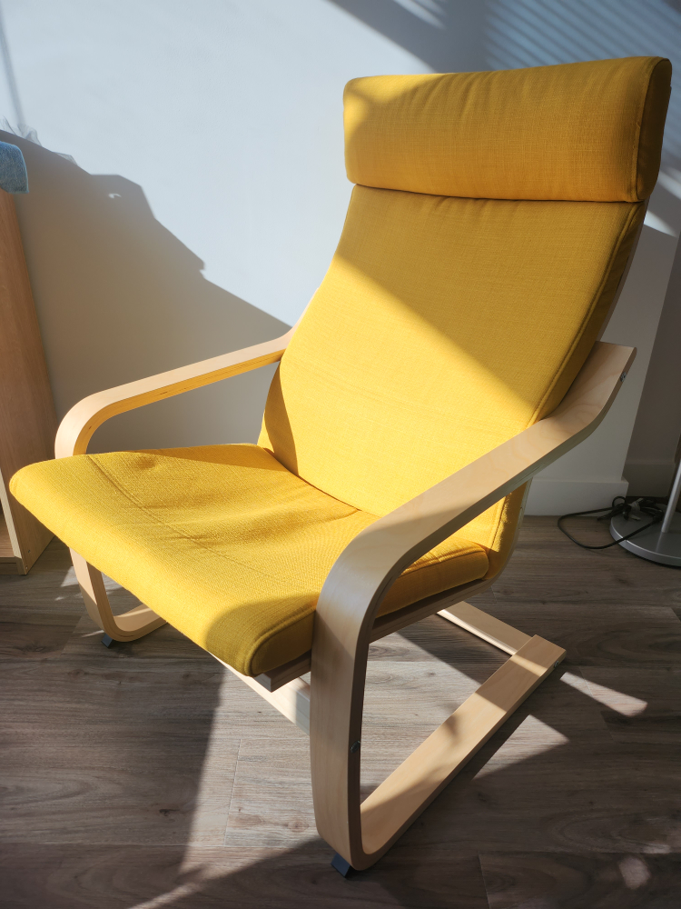 IKEA Armchair (POÄNG), Birch veneer/Skiftebo yellow thumbnail