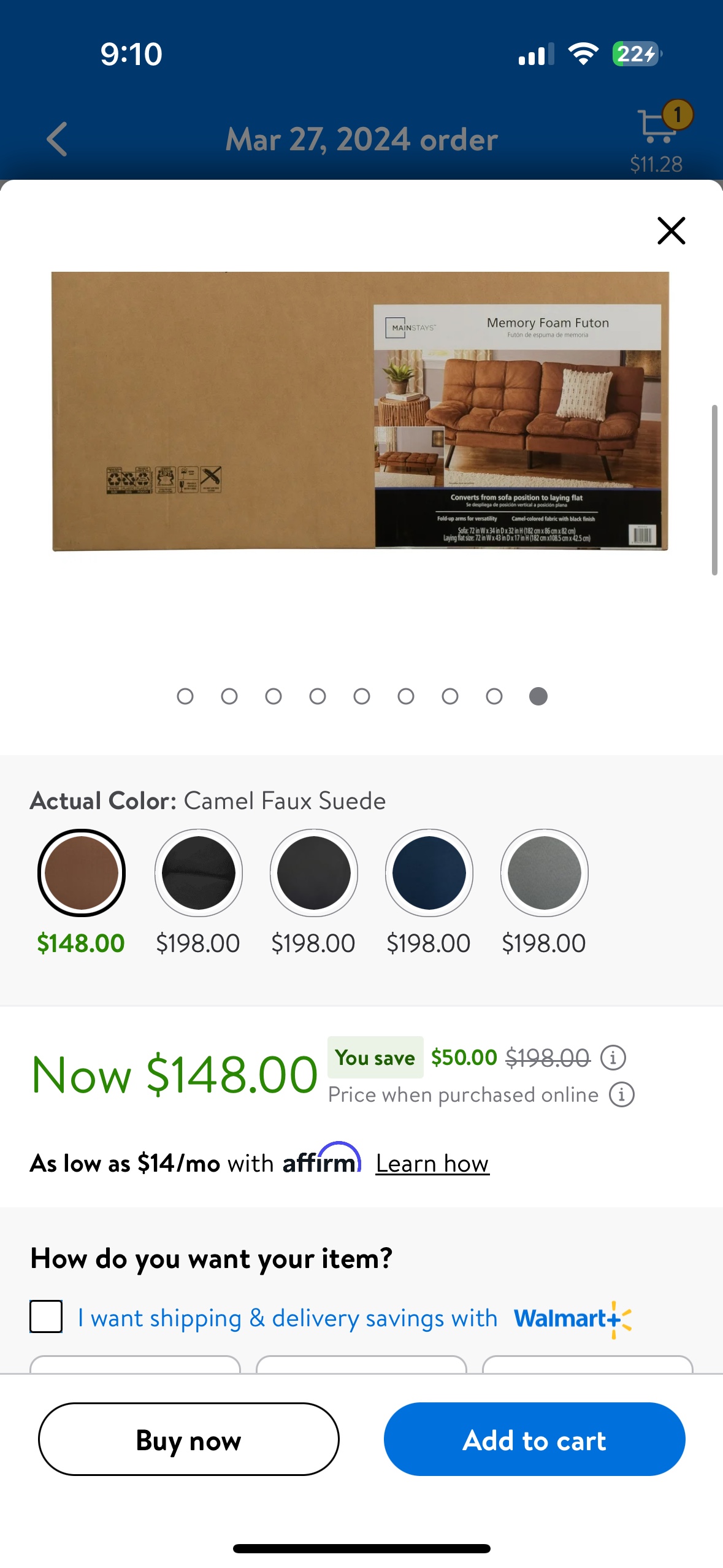 Sofa bed futon Memory foam suede - photo 4
