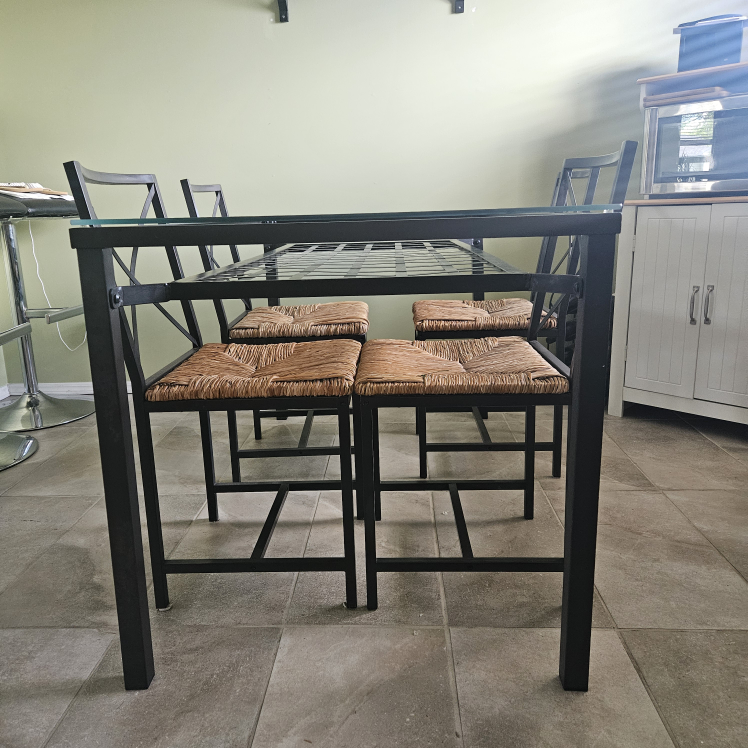 Glass & Metal Dining Room Table - photo 2