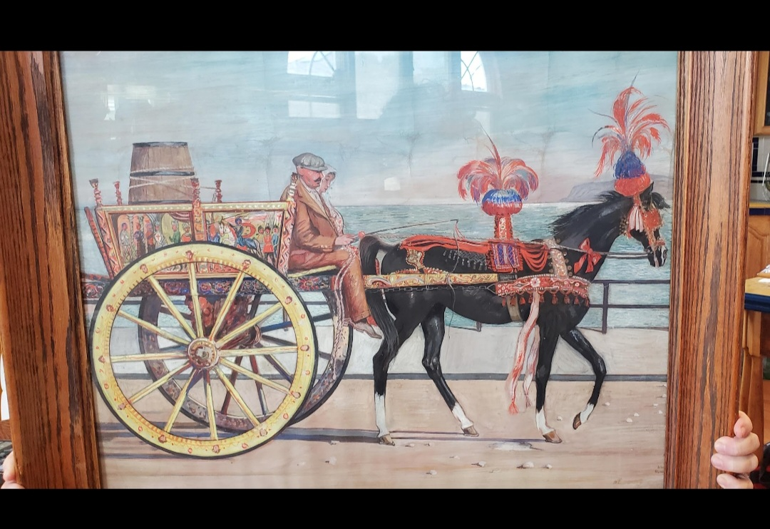 Vintage Watercolor Painting, Sicilian Horse & Cart image indicator(3)