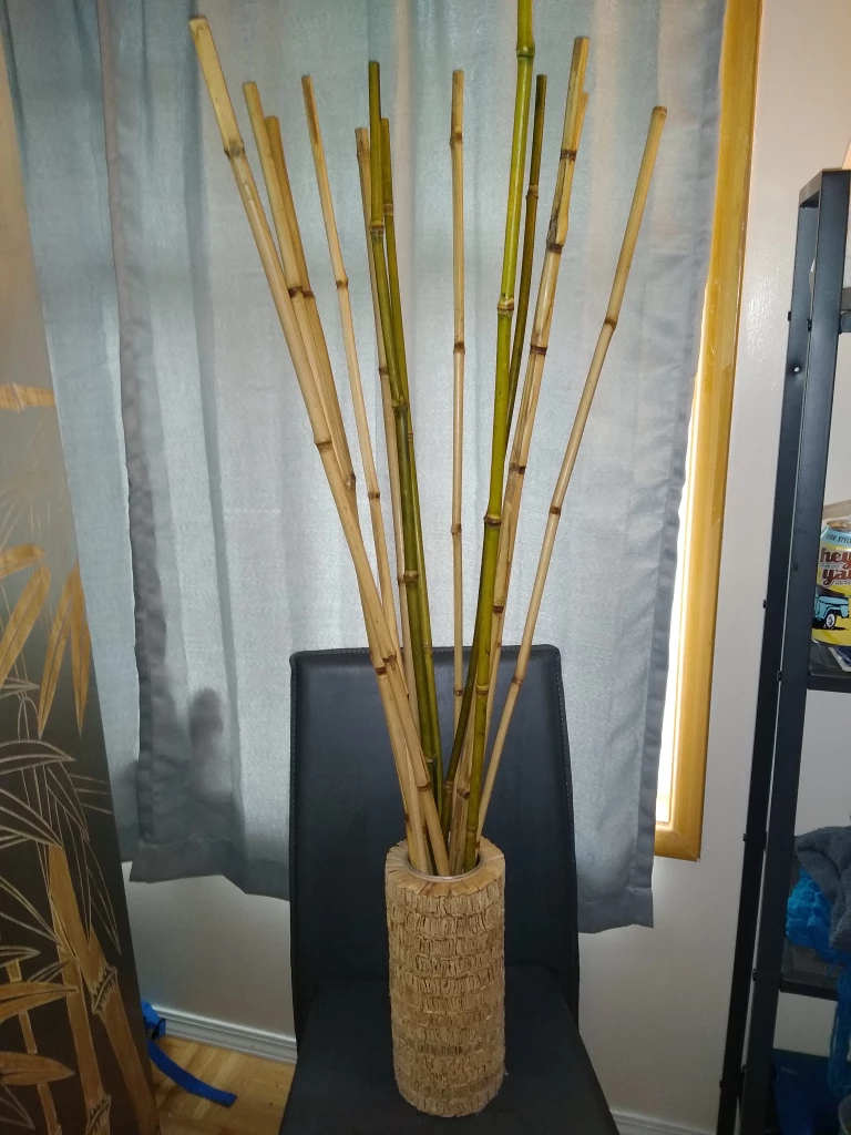 🥕Silver Room Divider with gold bamboo inlay image indicator(4)