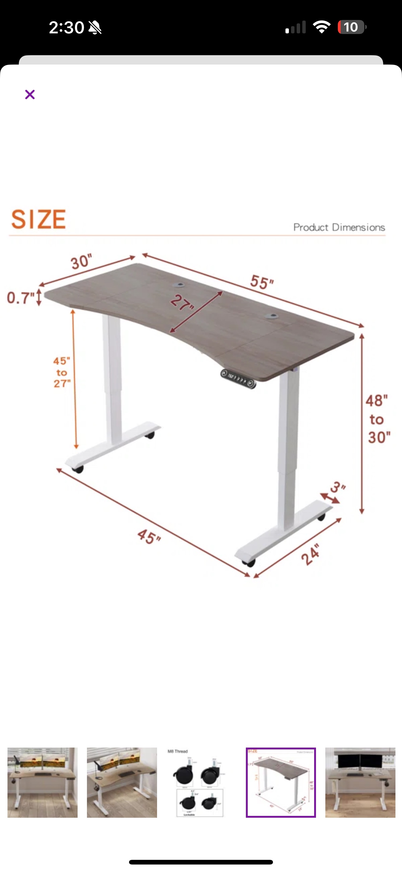 Adjustable standing desk/ monitor table / computer table - photo 2