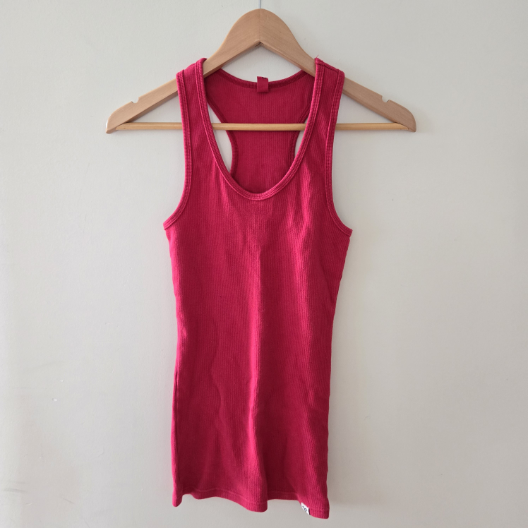 Aritzia TNA red ribbed tank top xsmall xs thumbnail
