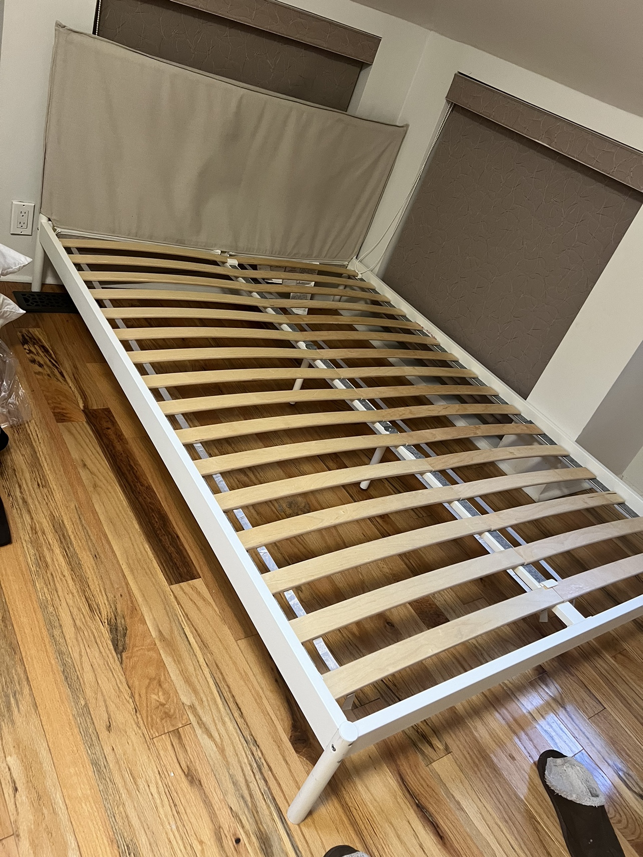 Queen bed frame (with mattress) - photo 2