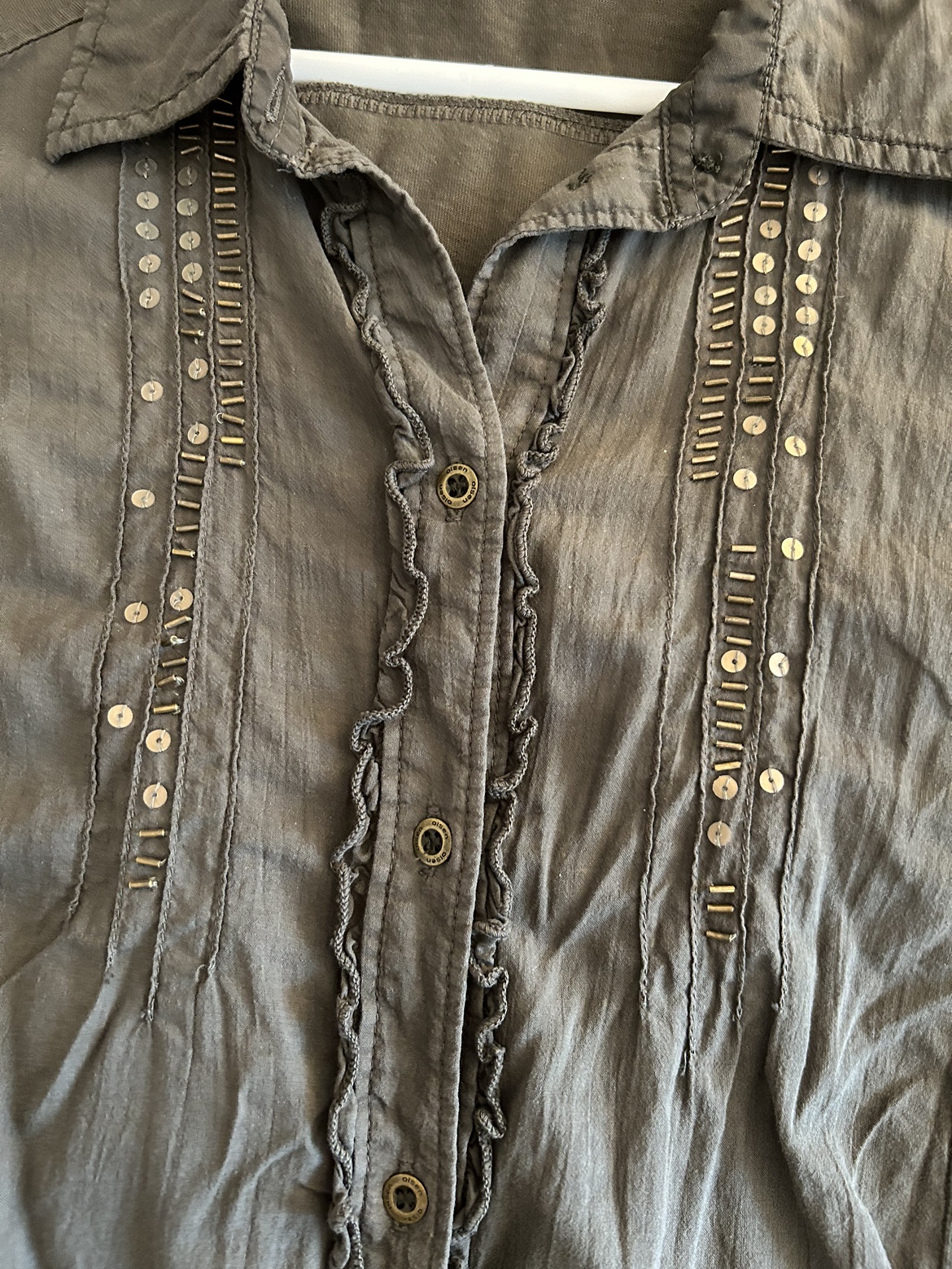 Women’s Hunter Green Shirt from European Brand Olsen image indicator(2)