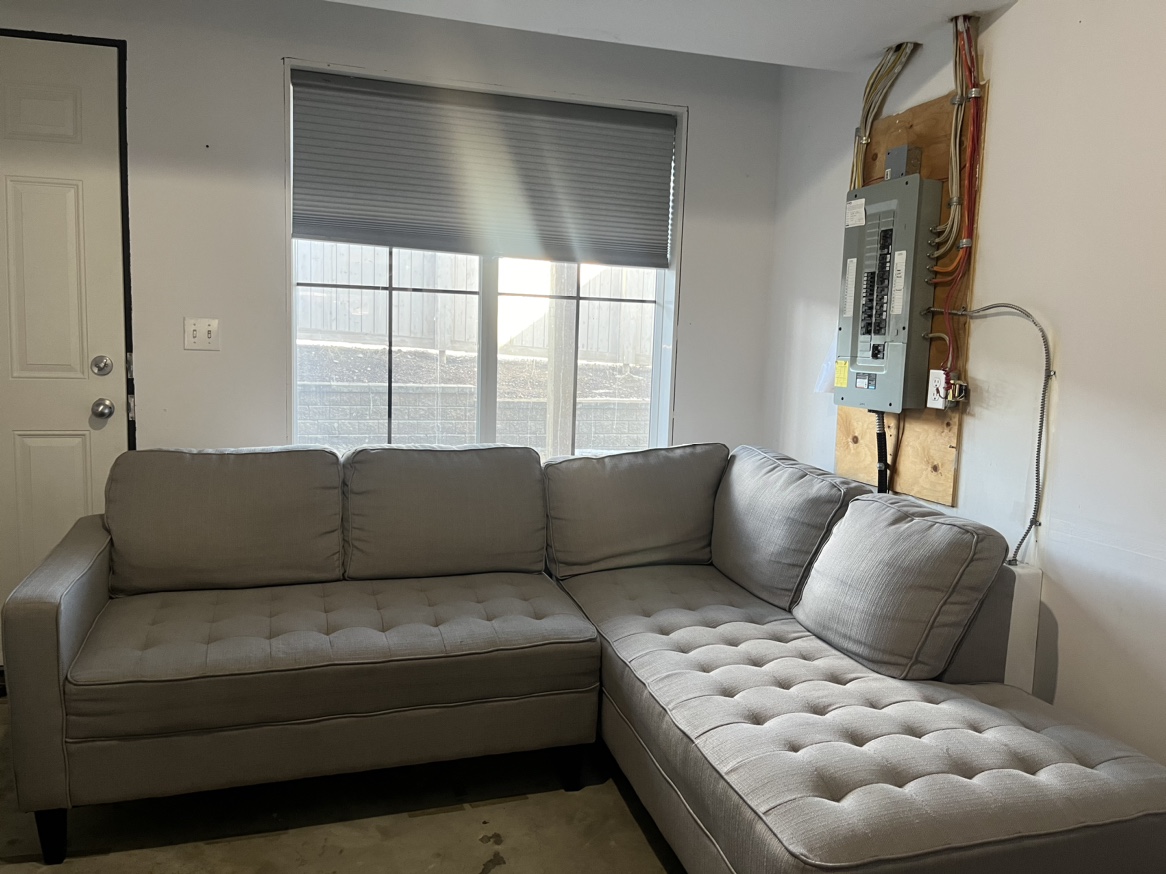 Grey sectional sofa from Bricks