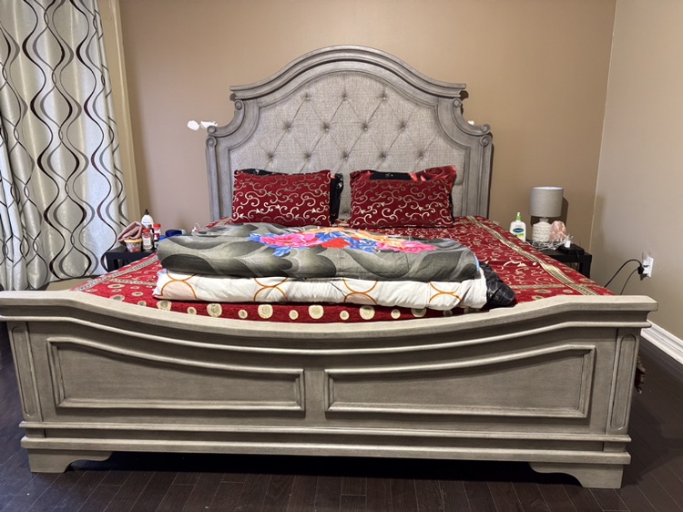 Solid Wood King Bed With Box Spring & Mattress - photo 3
