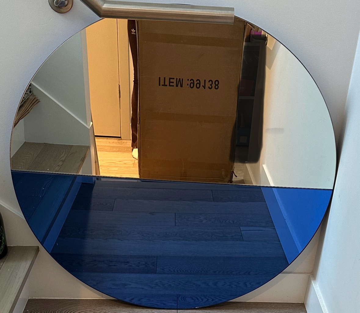 Mirror round Two tone no damage. Very heavy solid design. - photo 3