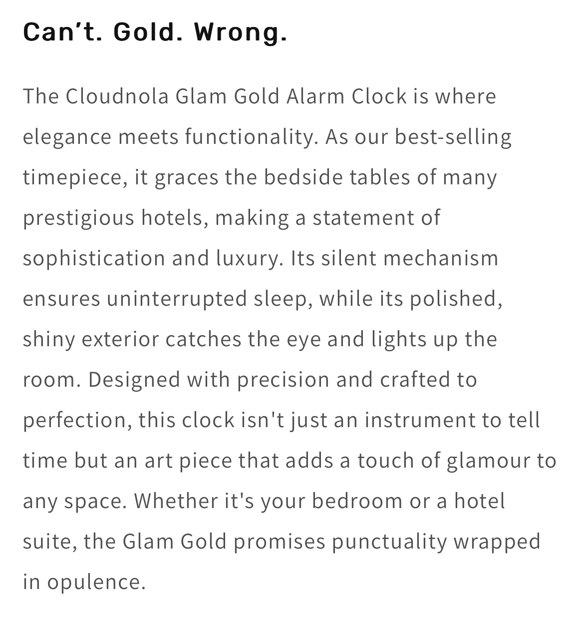🍓BRAND NEW! REG $50 USD Cloudnola Glam Gold Alarm Clock image indicator(5)