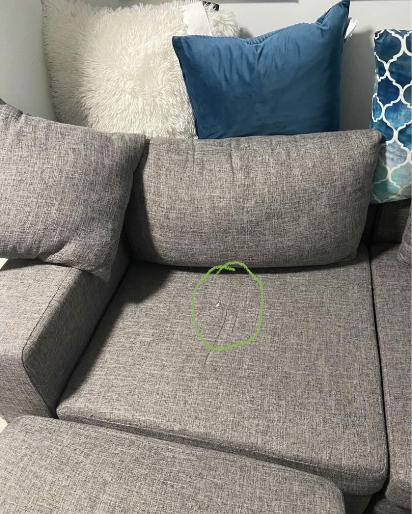 Grey Sectional Couch-less than 1 year old - photo 4