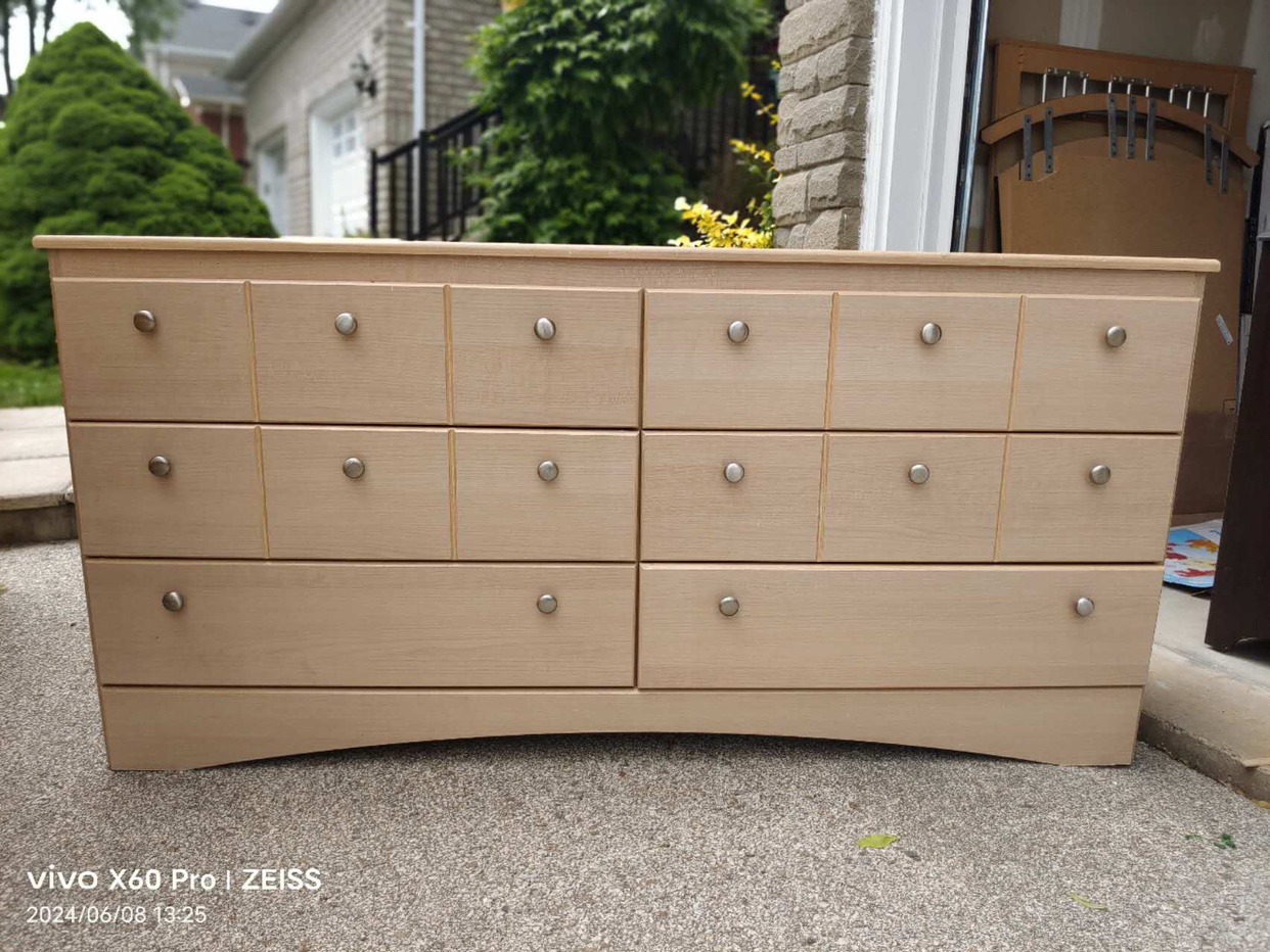 Solid Tan Oak wooden Dresser with Detachable Mirror - photo 2