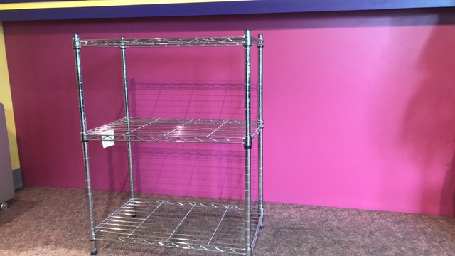 Metal adjustable shelving size: 23W x 13D x 30H inch