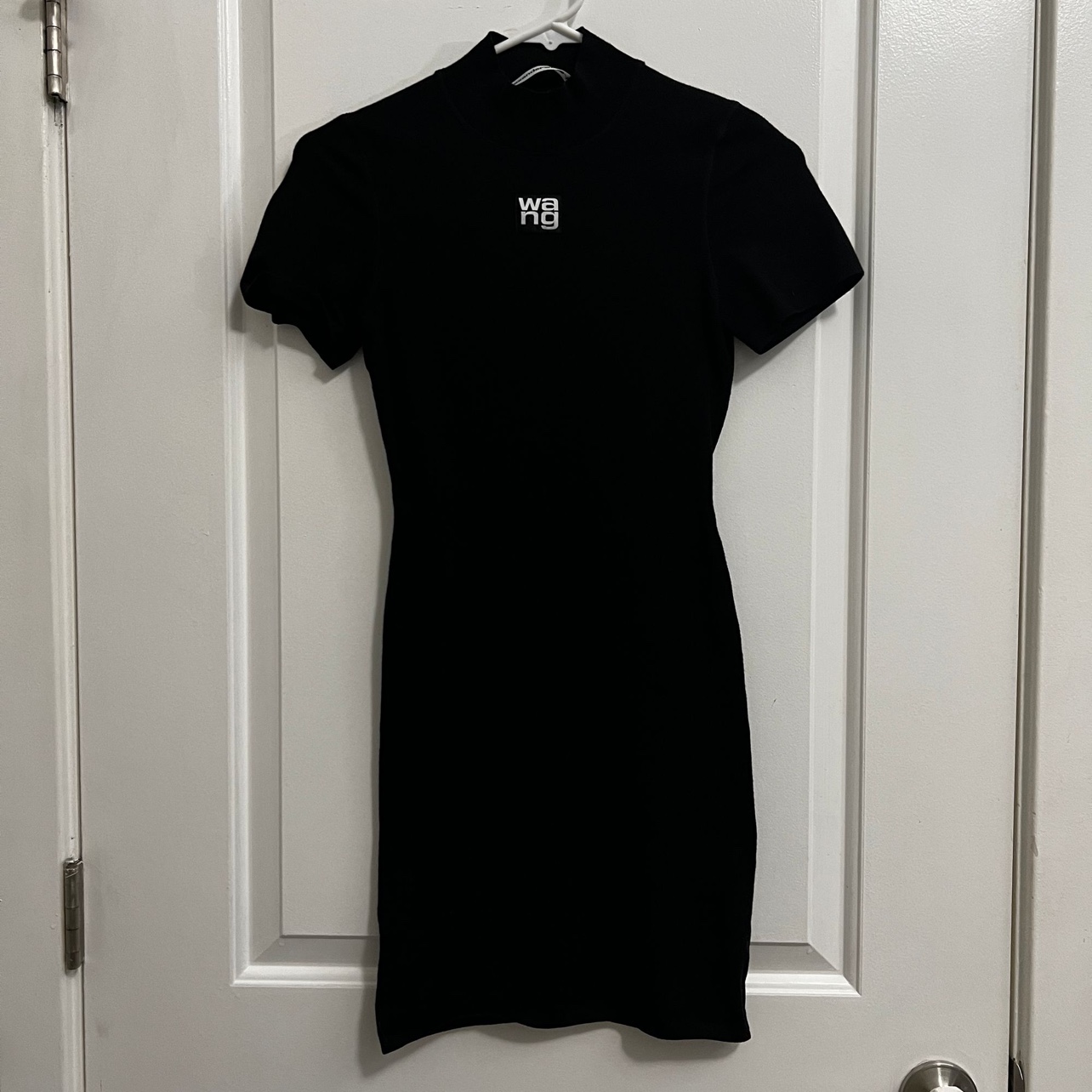 Authentic Alexander Wang mock neck tee dress in bodycon knit