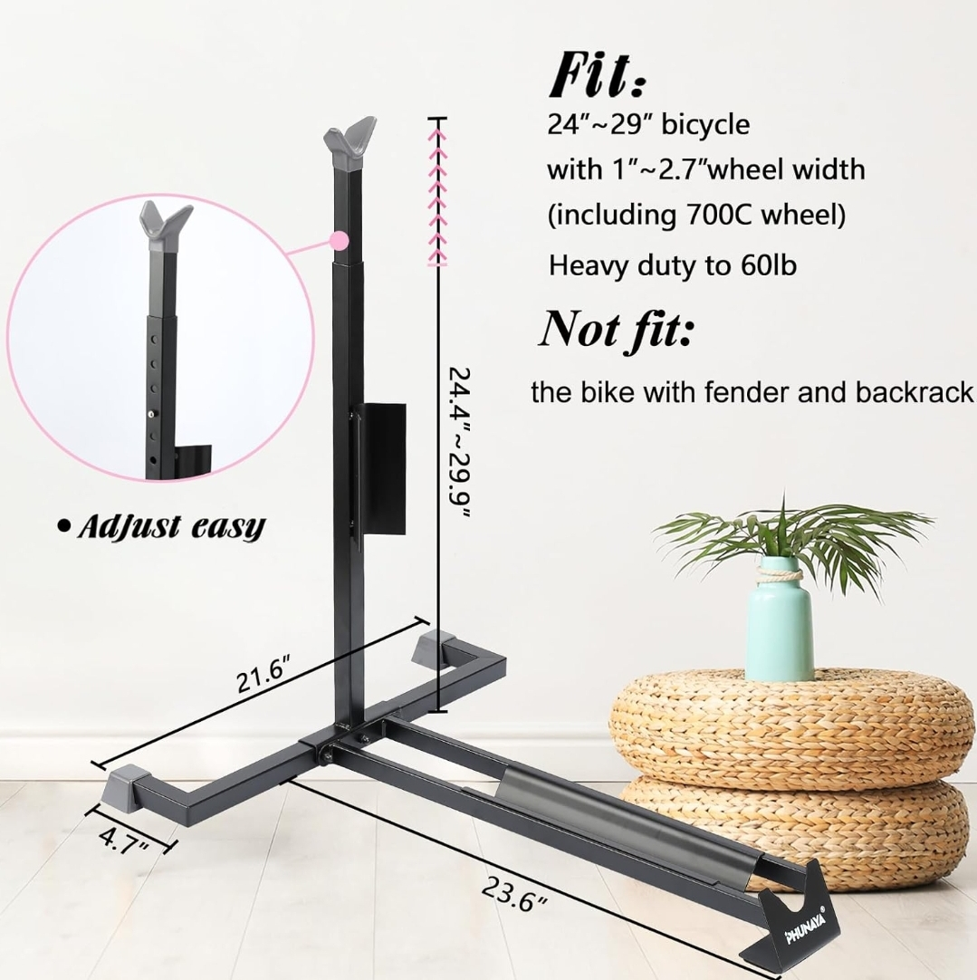 Bike Stand, Vertical Upright Bicycle Rack For Indoor Storage - photo 3