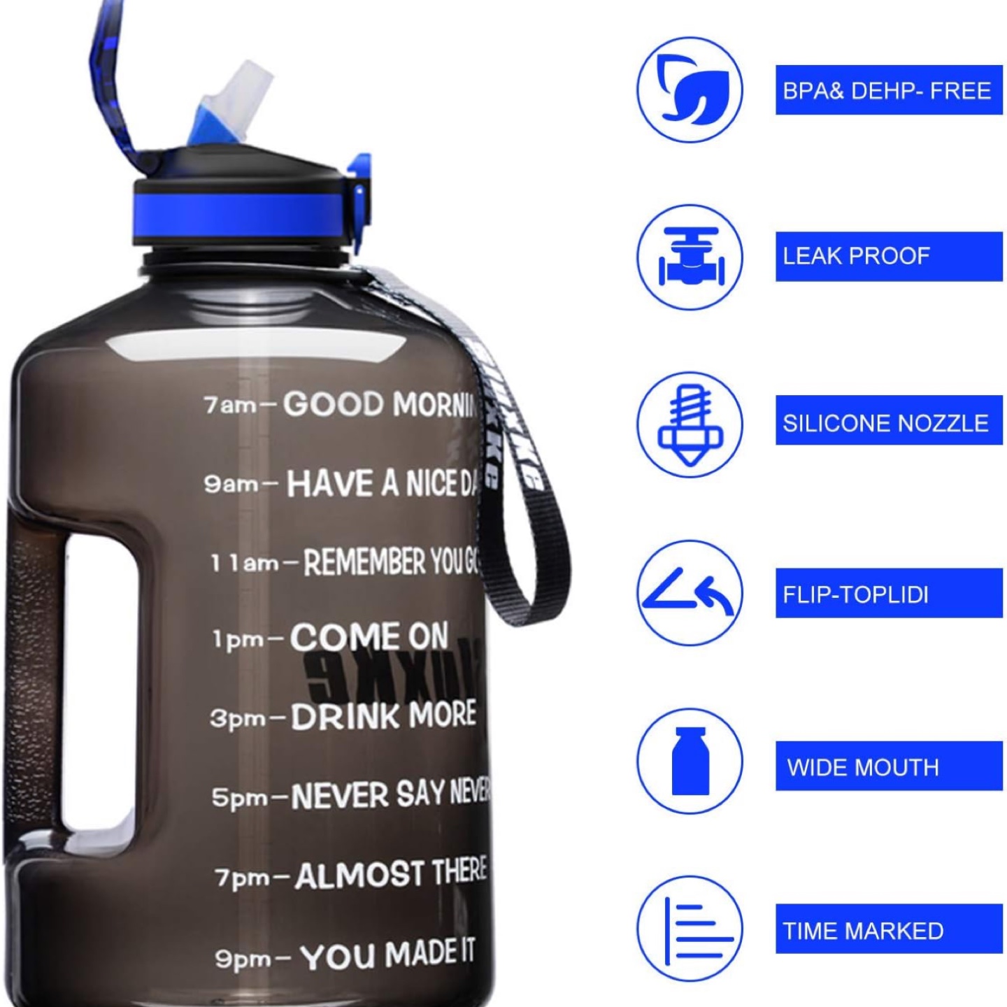 Drinking Water Bottle-128oz Motivational Water Bottle - photo 4