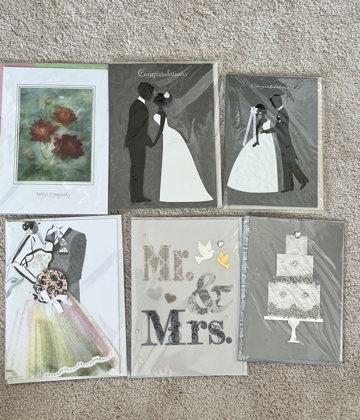 Free Shower and Congratulations wedding cards and a card box - photo 2