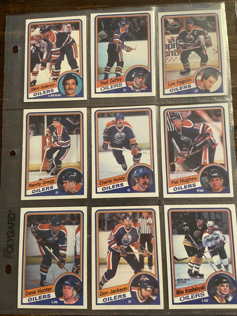 1984 Edmonton Oilers Opee Chee hockey cards