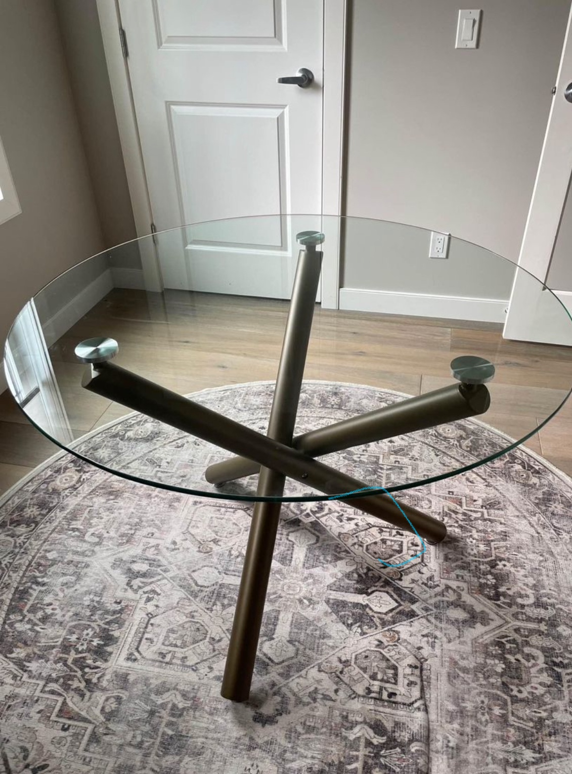 Glass dining table