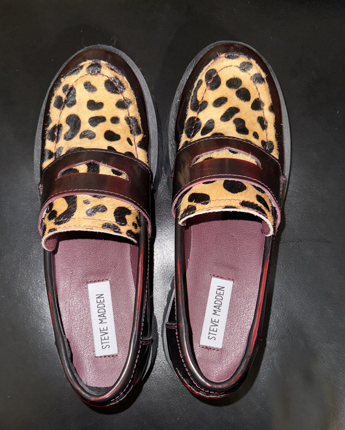 NEW-Rare Steve Madden Lawrence Leopard Loafers thumbnail