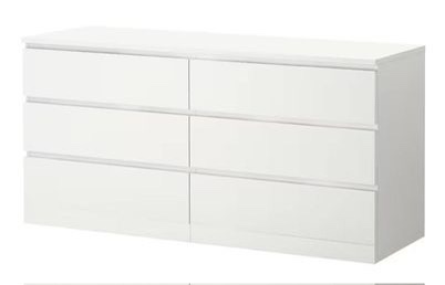 IKEA 6-drawer dresser, white