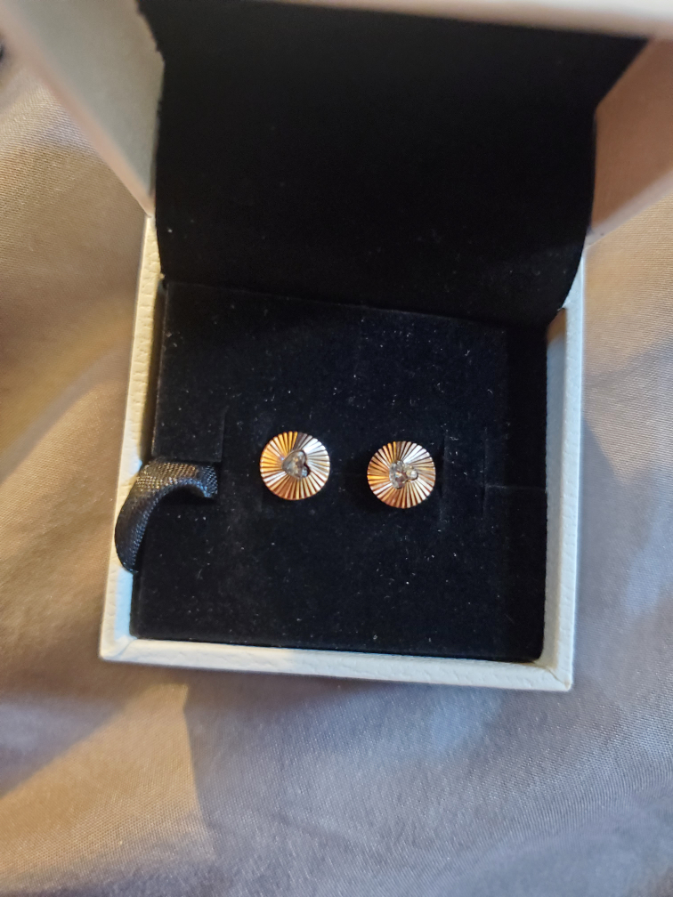 pandora rose gold set ring and earrings image indicator(4)