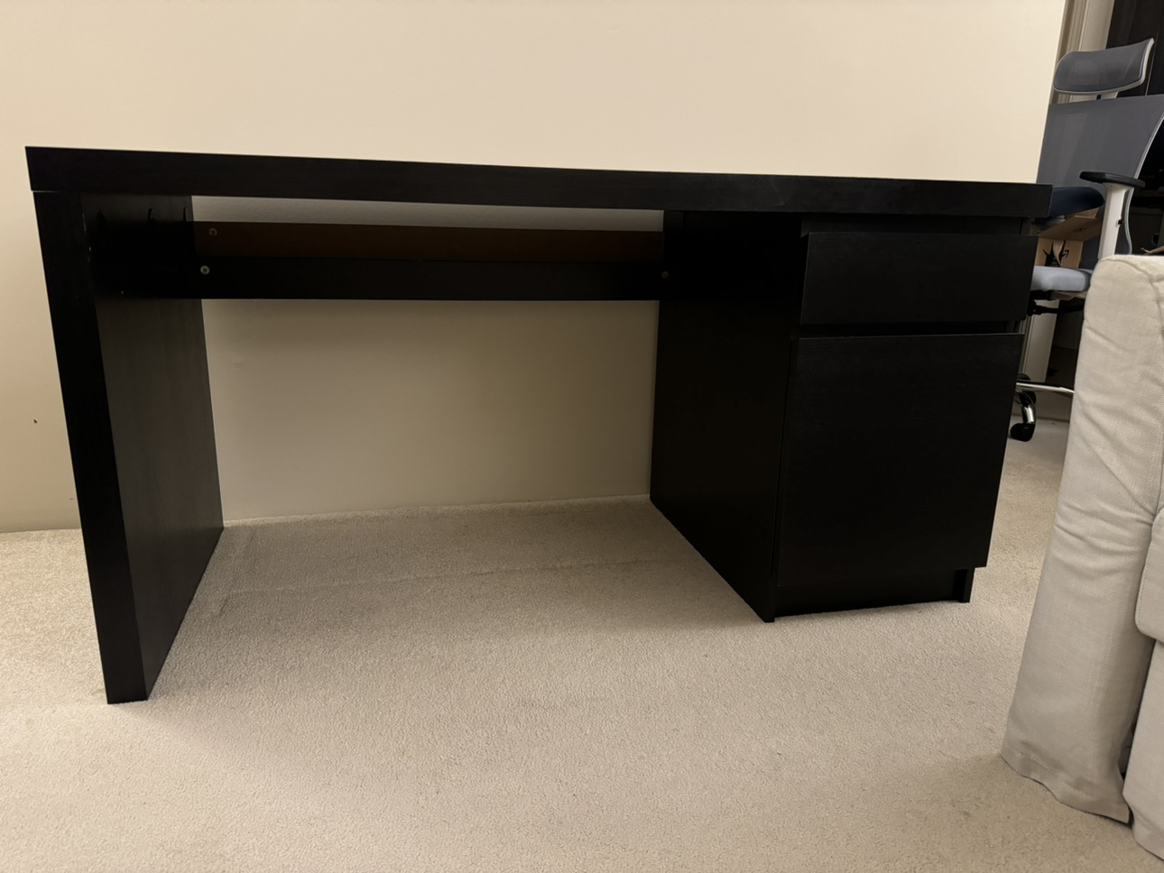 MALM Desk, black-brown, 140x65 cm (55 1/8x25 5/8 ")