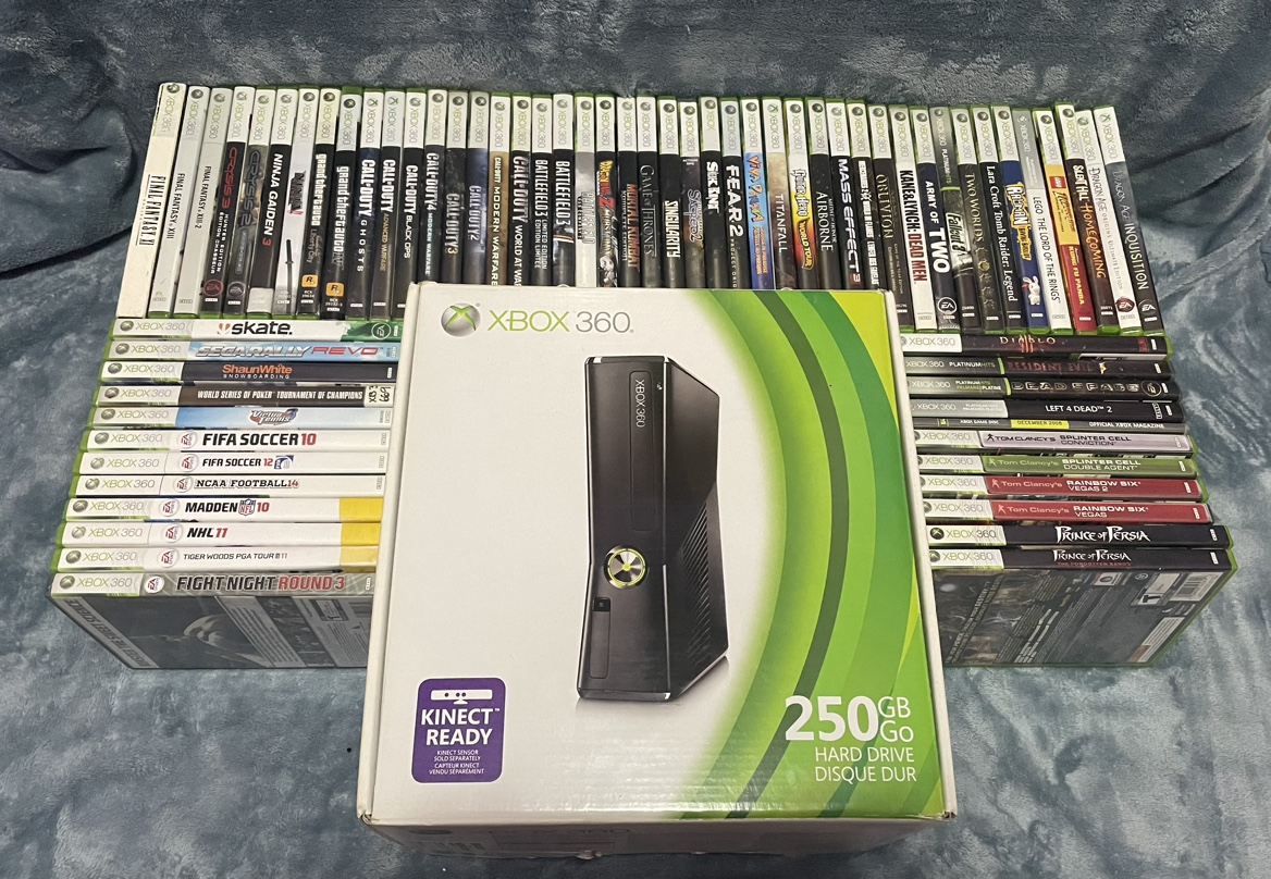 Xbox 360 + 70 games