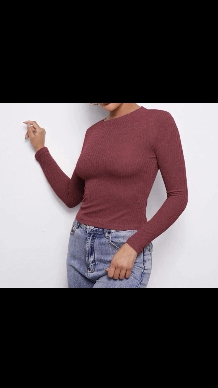 Shein Women’s Pink Ribbed Long Sleeve Shirt Top👚 Size XL❤️🩷💜🌹🥀🌷 image indicator(6)