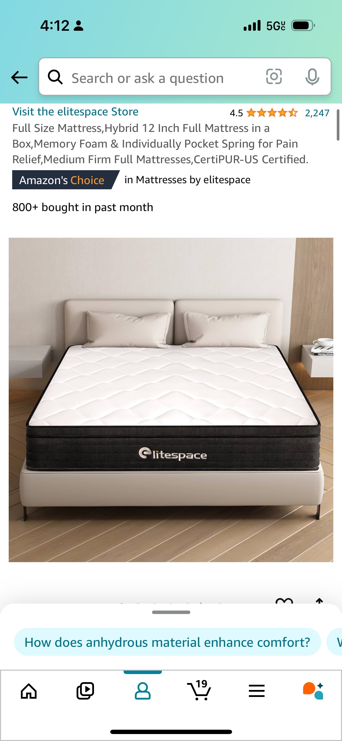 Full Hybrid 12 inch Mattress