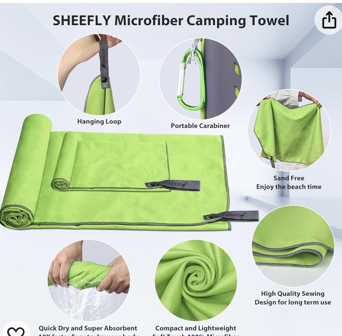 Sheefly microfibre camping towel - photo 2